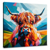 Cubist Highland Cow Essence Canvas