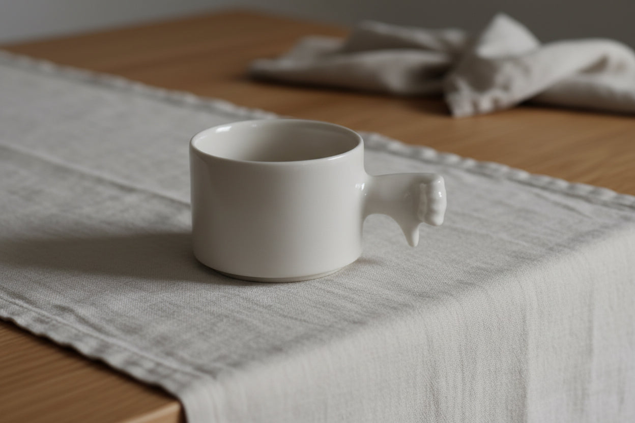 Taza de Cerámica Gesto – Taza de Café de Porcelana Hecha a Mano（Pulgar abajo）