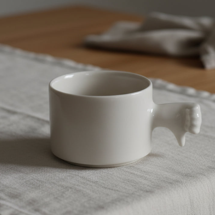 Taza de Cerámica Gesto – Taza de Café de Porcelana Hecha a Mano（Pulgar abajo）