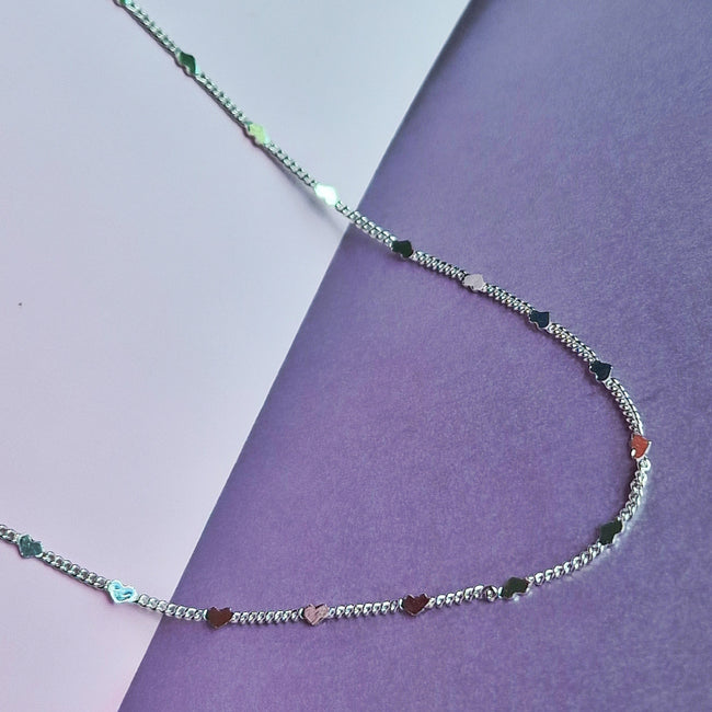Heart Dainty Chain Silver Necklace