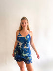 Blue silk pyjama set in 'Wonderous'  night sky Print, luxury lounge wear