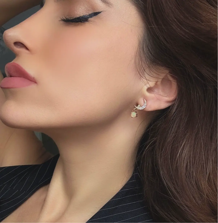 Andromeda Moon and Star Mismatch Earrings