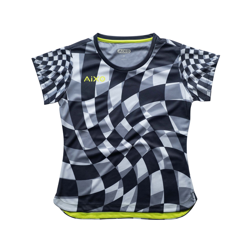 Aixo Checker Womens Top Grey