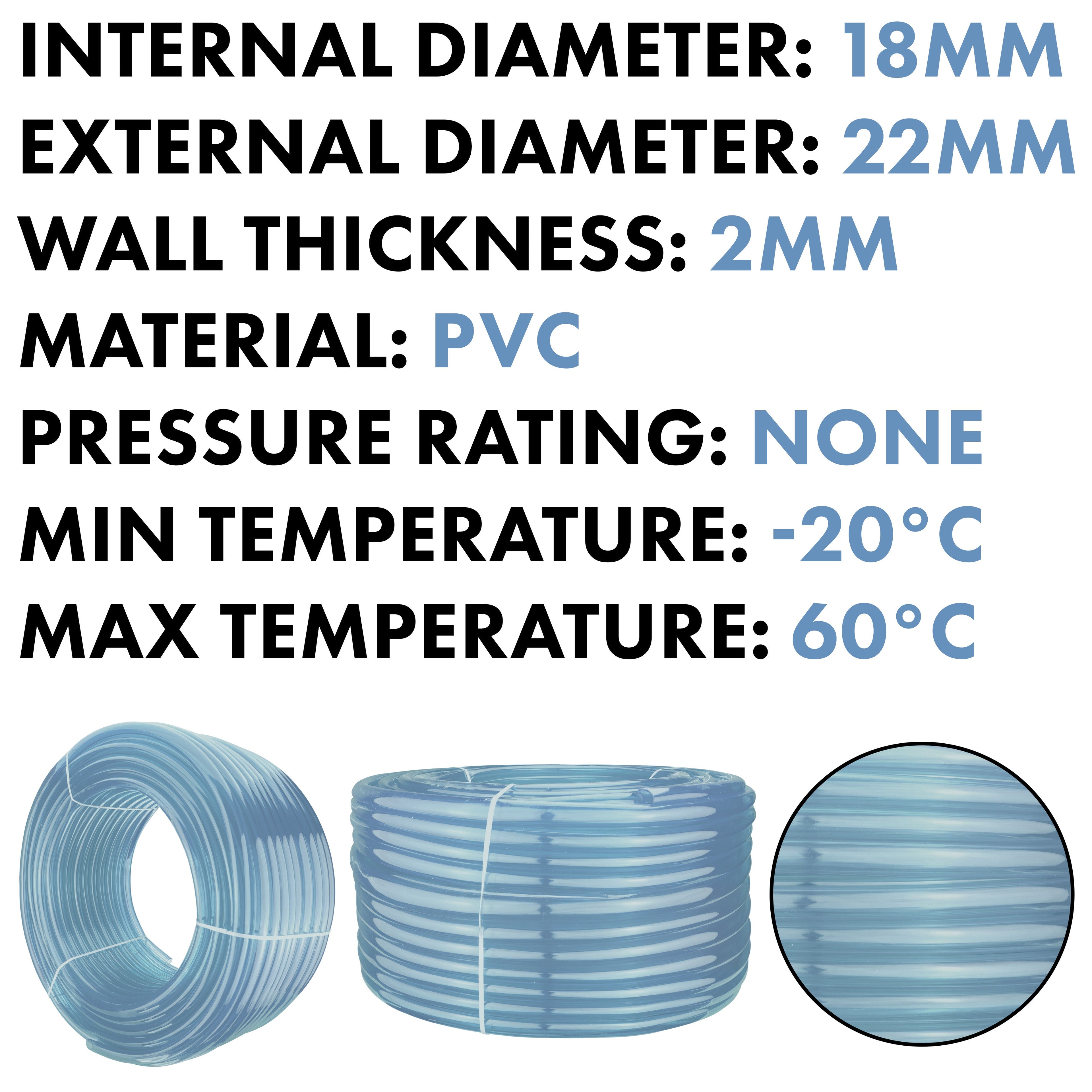 Clear PVC Pipe 18mm*22mm