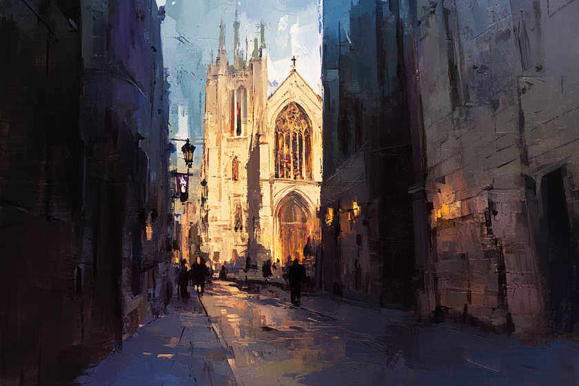 Canterbury Cathedral Twilight Canvas
