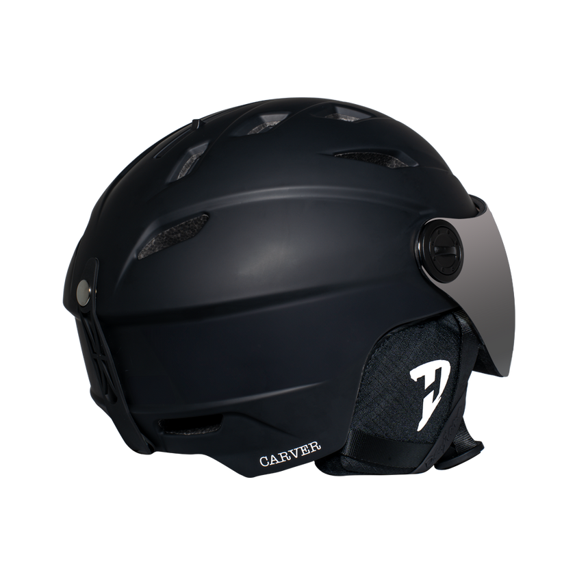 Daytona Carver Ski Helmet - Adjustable Ski Helmet for Men, Women & Youth - Dull Black with Anti-Fog Visor