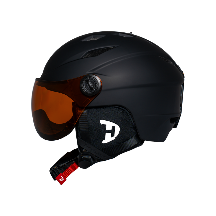 Daytona Carver Ski Helmet - Adjustable Ski Helmet for Men, Women & Youth - Dull Black with Anti-Fog Visor