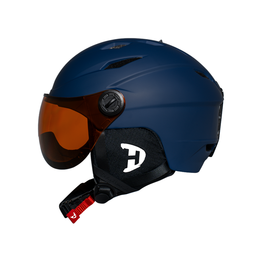 Daytona Carver Ski Helmet - Adjustable Ski Helmet for Men, Women & Youth - Dull Blue with Anti-Fog Visor