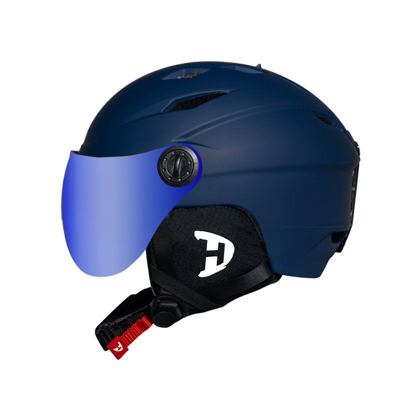 Daytona Carver Ski Helmet - Adjustable Ski Helmet for Men, Women & Youth - Dull Blue with Anti-Fog Visor