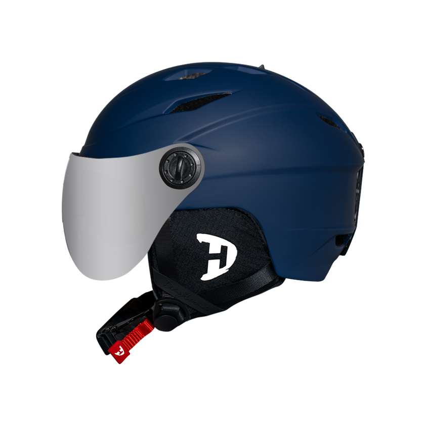 Daytona Carver Ski Helmet - Adjustable Ski Helmet for Men, Women & Youth - Dull Blue with Anti-Fog Visor