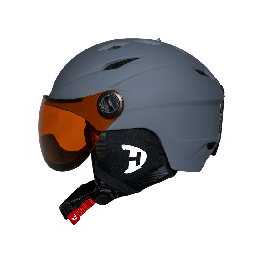 Daytona Carver Ski Helmet - Adjustable Helmet for Men, Women & Youth - Dull Grey with Anti-Fog Visor
