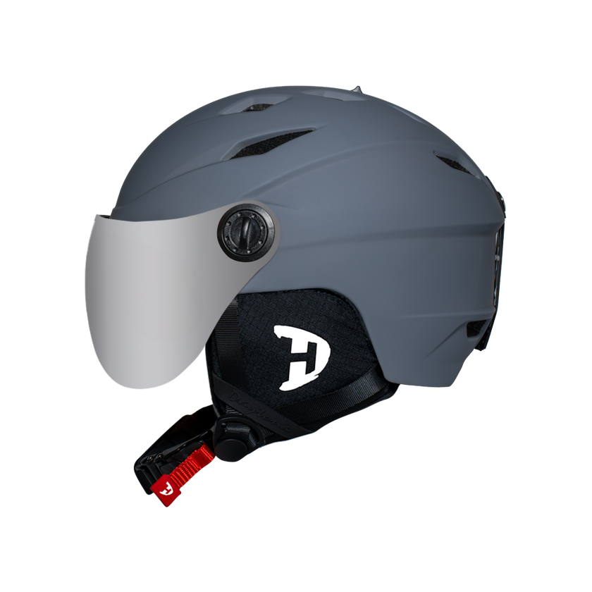 Daytona Carver Ski Helmet - Adjustable Helmet for Men, Women & Youth - Dull Grey with Anti-Fog Visor