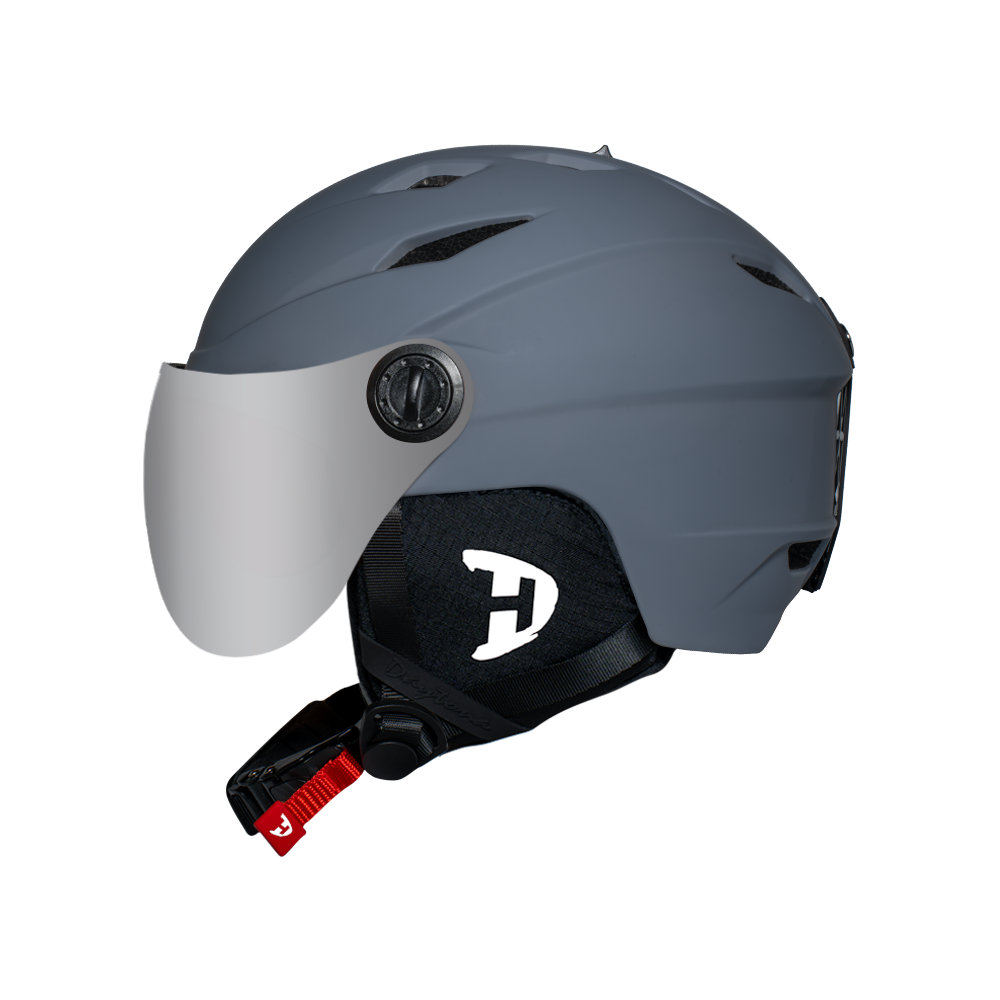 Daytona Carver Ski Helmet - Adjustable Ski Helmet for Men, Women & Youth - Dull Grey with Anti-Fog Visor