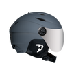 Casco de esquí Daytona Carver - Casco de esquí ajustable para hombres, mujeres y jóvenes - Gris mate con visera antivaho