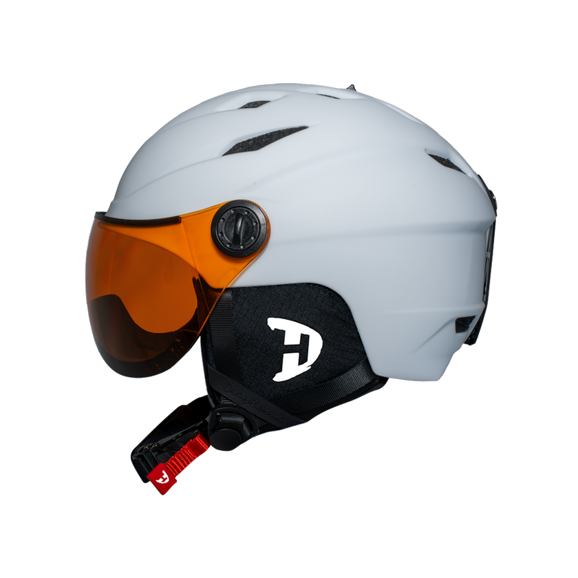 Daytona Carver Ski Helmet - Adjustable Ski Helmet for Men, Women & Youth - Dull Chalk White with Anti-Fog Visor