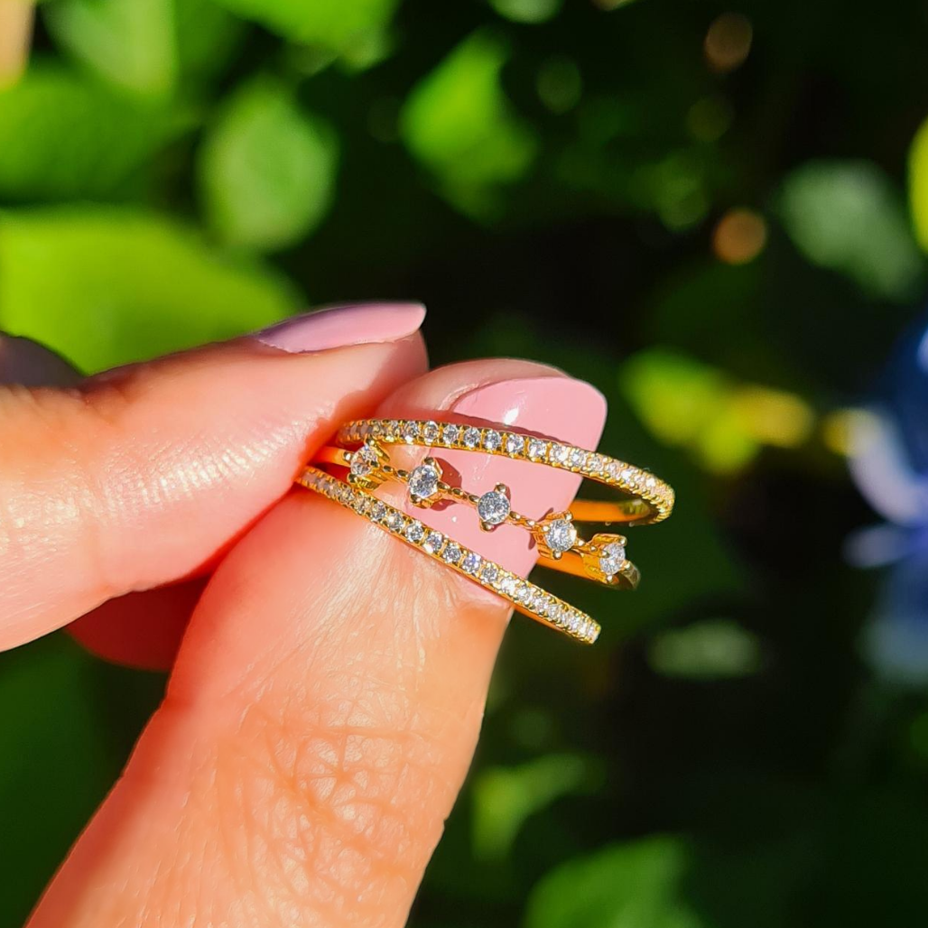 Celeste Stapelring-Set in Gold