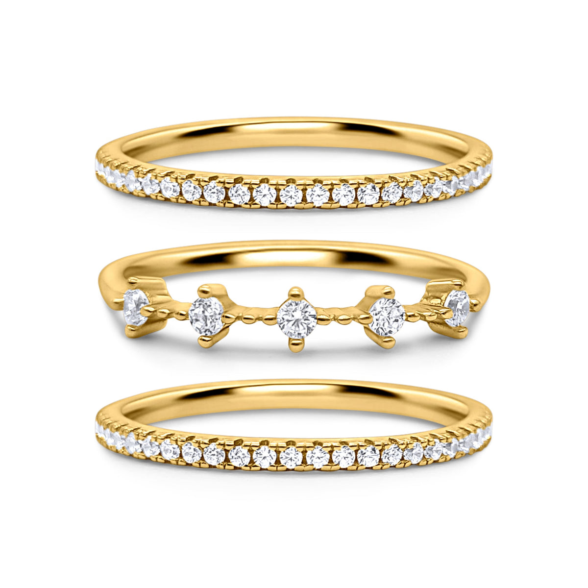 Celeste Stapelring-Set in Gold