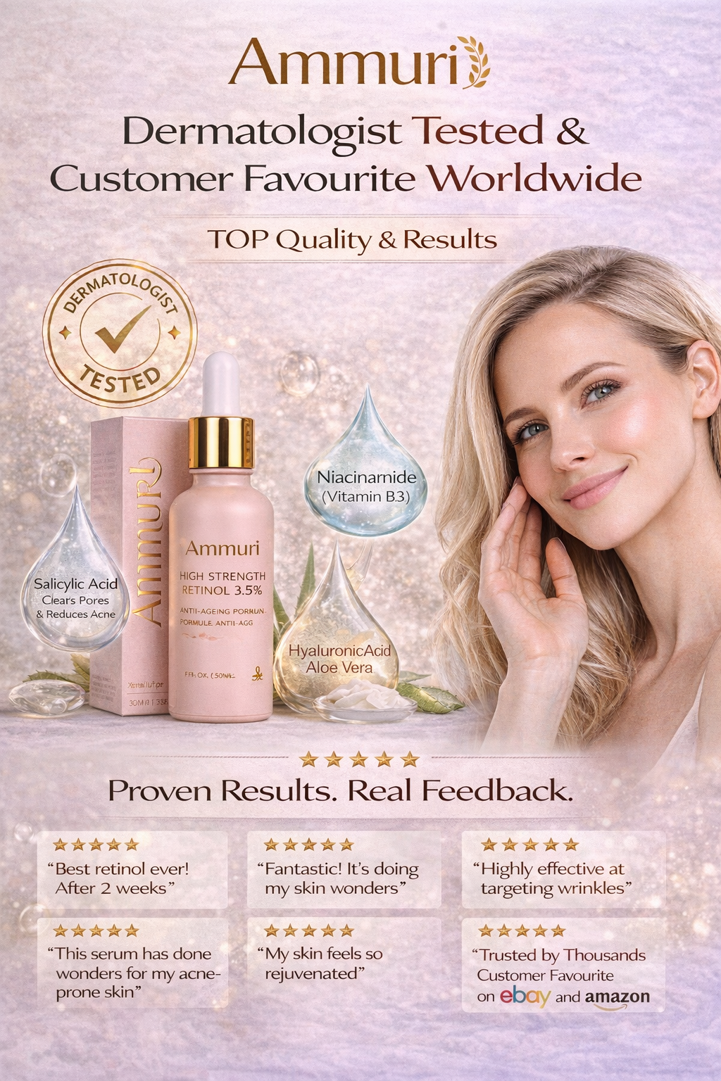 High Strength Retinol 3.5% Serum for Anti-Ageing & Skin Firming | Ammuri