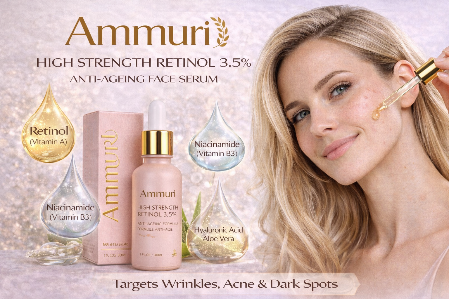High Strength Retinol 3.5% Serum for Anti-Ageing & Skin Firming | Ammuri