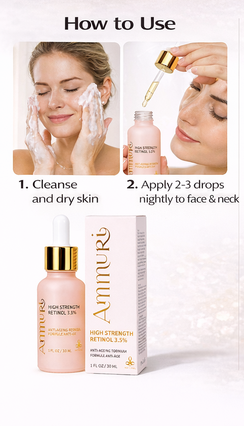 High Strength Retinol 3.5% Serum for Anti-Ageing & Skin Firming | Ammuri
