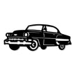 1950s Classic Car Metal Wall Art – 30cm | Gloss Black Steel