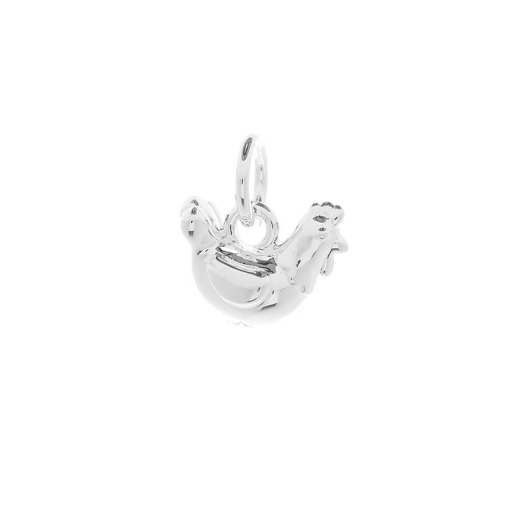 Chicken Silver Charm