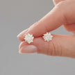 Chrysanthemum Flower Silver Stud Earrings