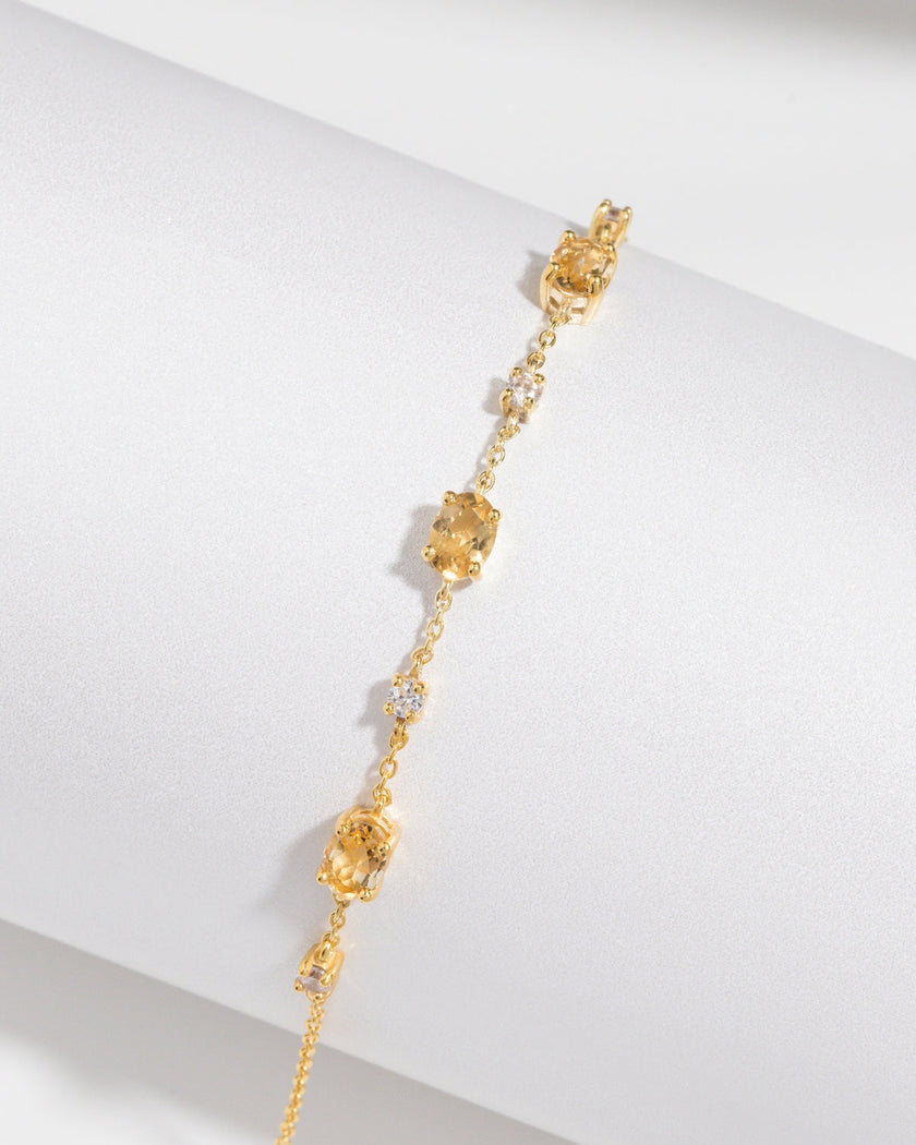 Citrine Bracelet in 18k Gold Vermeil