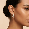 Classic Pavé-Front Gold Hoop Earrings