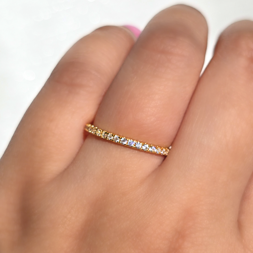 Klassischer Eternity-Ring (1,8 mm) aus 18 Karat Gold Vermeil