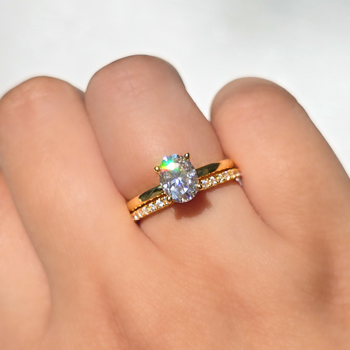 Klassischer Eternity-Ring (1,8 mm) aus 18 Karat Gold Vermeil