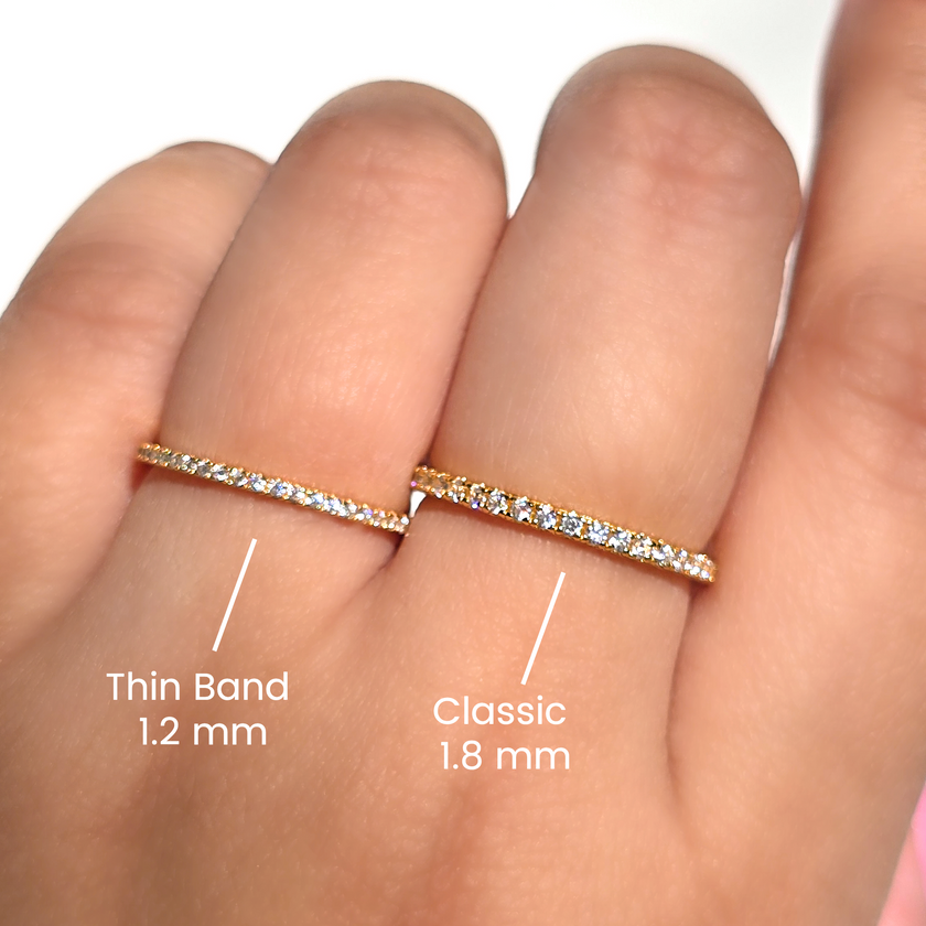 Klassischer Eternity-Ring (1,8 mm) aus 18 Karat Gold Vermeil