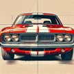 Classic Muscle Car Canvas