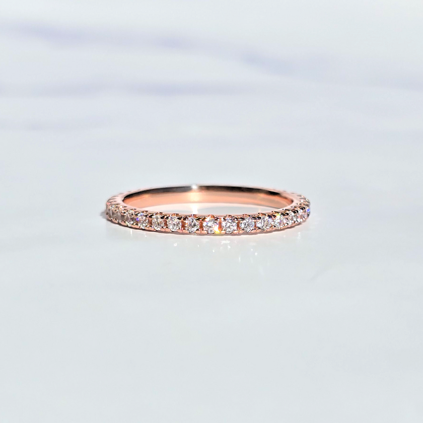 Klassischer Eternity-Ring (1,8 mm) aus 18 Karat Roségold Vermeil