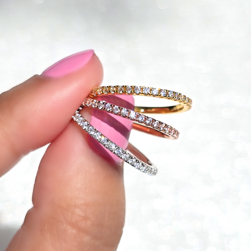 Klassischer Eternity-Ring (1,8 mm) aus 18 Karat Gold Vermeil