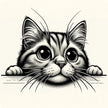 Curious Cat Cotton Cushion