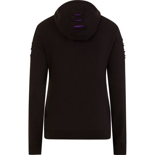 ANGER MANAGEMENT - Großer Kapuzenpullover Zerrissenes Kapuzen-Sweatshirt Lila-Schwarz