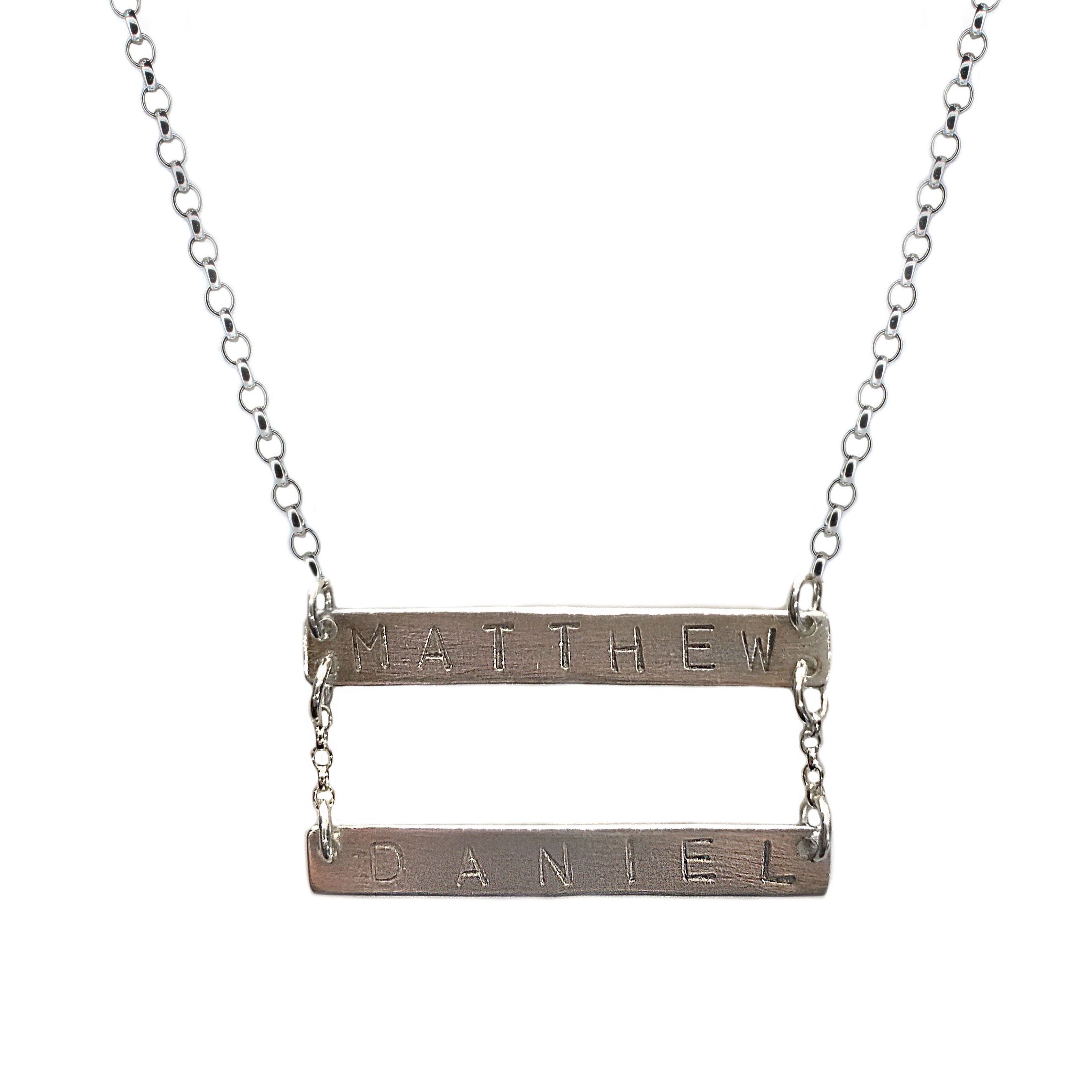 Double Drop Bar Necklace