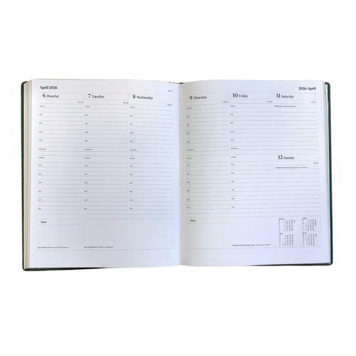 2026 Desk Diary - Week-to-View Planner- Black (DC-26)