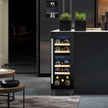 Baridi 17 Bottle Slim Dual Zone Built-In Wine Cooler with Beech Wood Shelves - Black | DH204