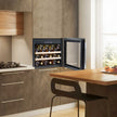 Baridi 28 Bottle Built-In Wine Cooler with Beech Wood Shelves & LED Light - Black | DH205