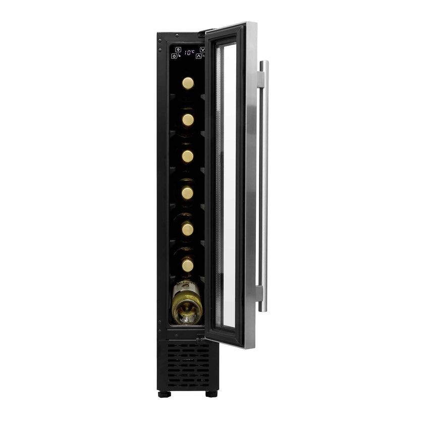 Baridi 7 Bottle Extra-Slim Undercounter Wine Fridge with Touch Screen - Stainless Steel | DH77