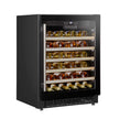 Baridi 54 Bottle Undercounter/Freestanding Wine Fridge with Wooden Shelves & LED Light - Black | DH78