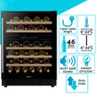 Baridi 46 Bottle Dual Zone Undercounter/Freestanding Wine Fridge with Wooden Shelves - Black | DH79