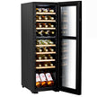 Baridi 27 Bottle Dual Zone Wine Fridge with Beech Wood Shelves & LED Light - Black | DH90
