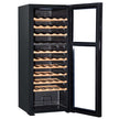 Baridi 55 Bottle Dual Zone Wine Fridge with Beech Wood Shelves & LED Light - Black | DH93