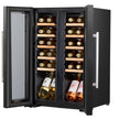 Baridi 24 Bottle Dual Zone Wine Fridge with Beech Wood Shelves & LED Light - Black | DH97