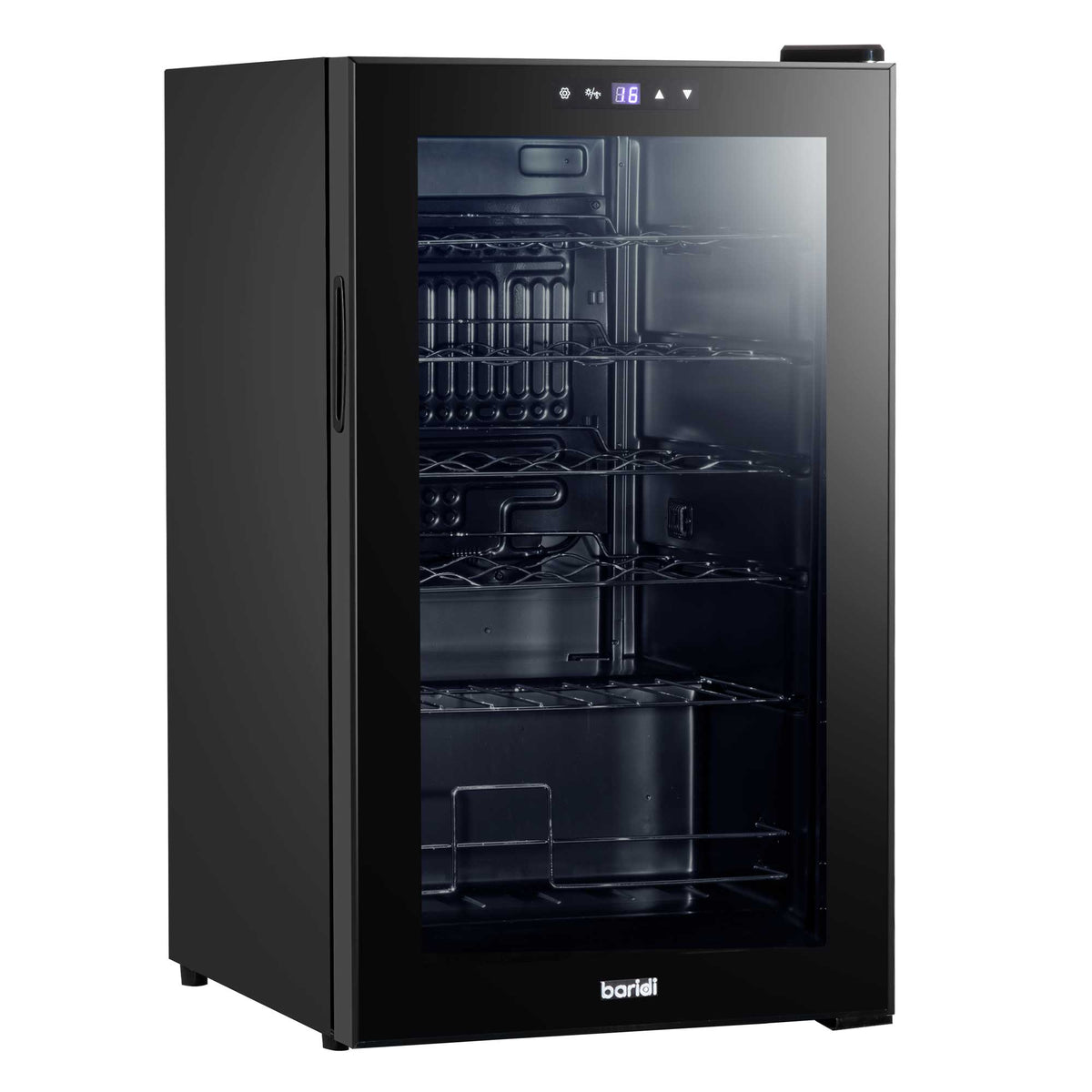 Baridi 24 Bottle Wine Fridge with Metal Shelves, Touch Screen & LED Light - Black | DH9
