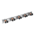 Wall Mount Tool Holder Rail - Roller Grip Design (5 Handles)