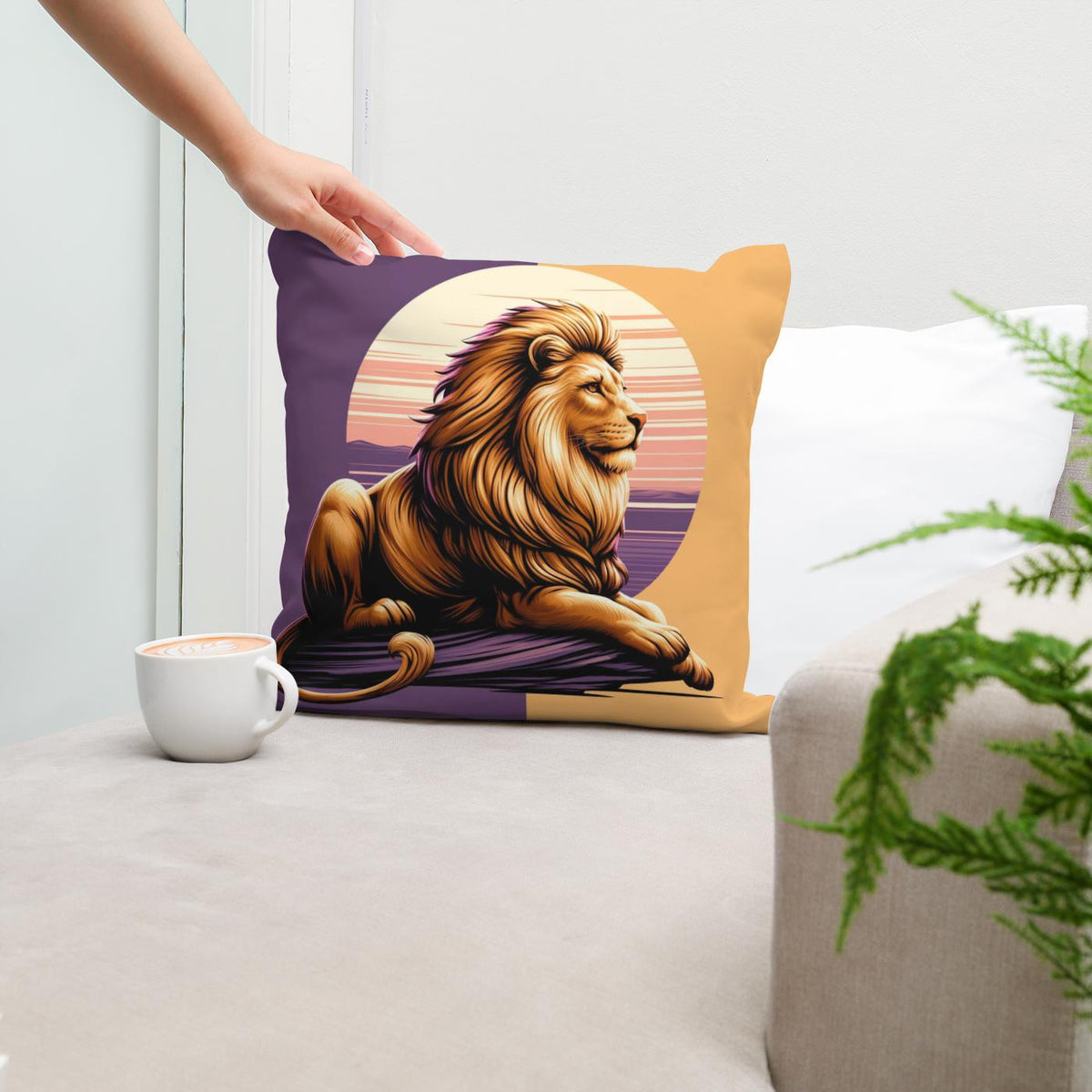 Regal Lion Cotton Cushion